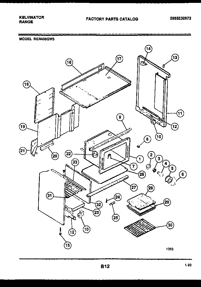 Kelvinator RER406GW3 body parts diagram