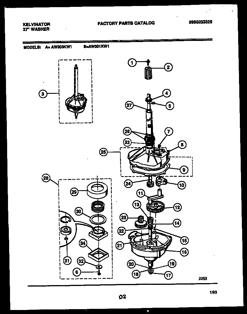 Kelvinator AW300KD1 transmission parts diagram