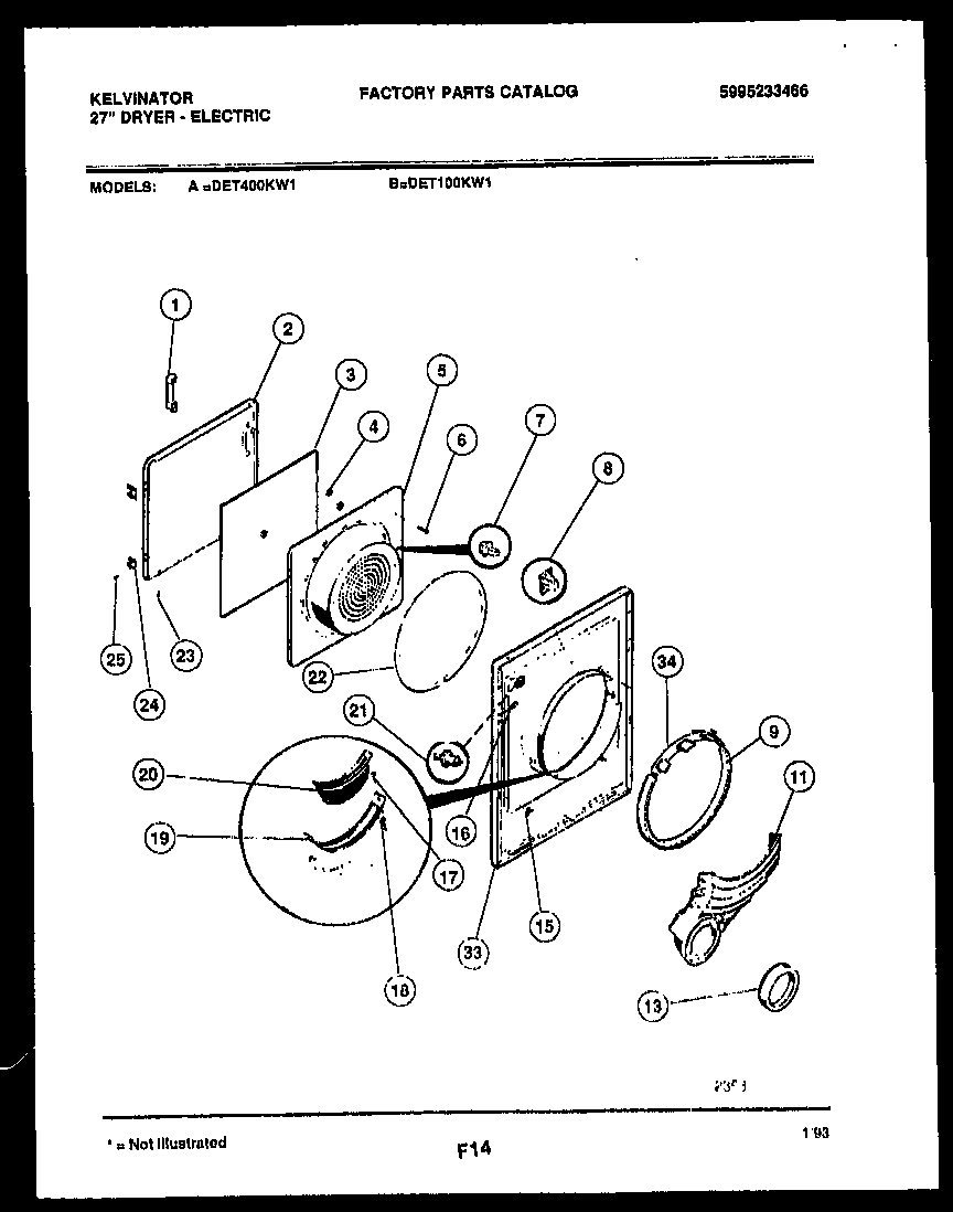 Kelvinator DET400KW1 door parts diagram