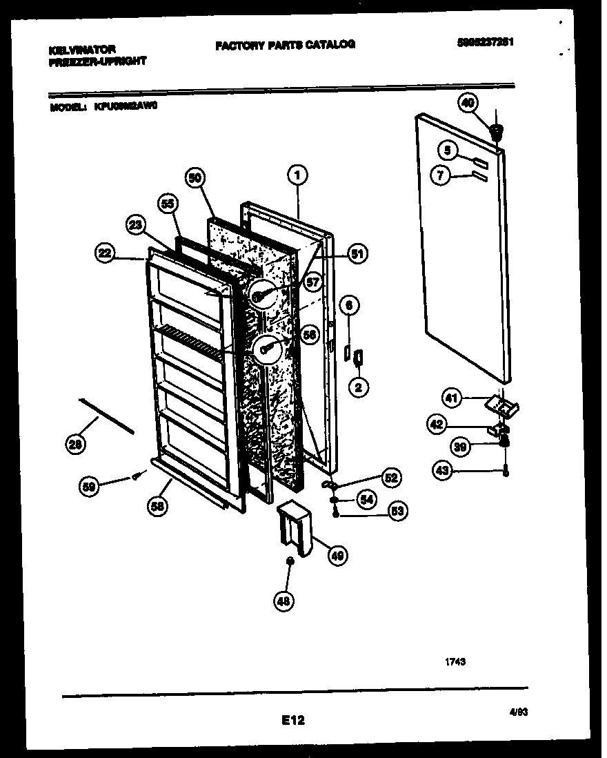 Kelvinator KFU09M2AW0 door parts diagram