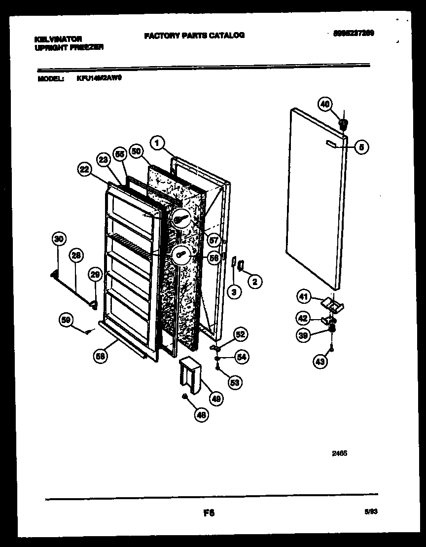 Kelvinator KFU14M2AW0 door parts diagram