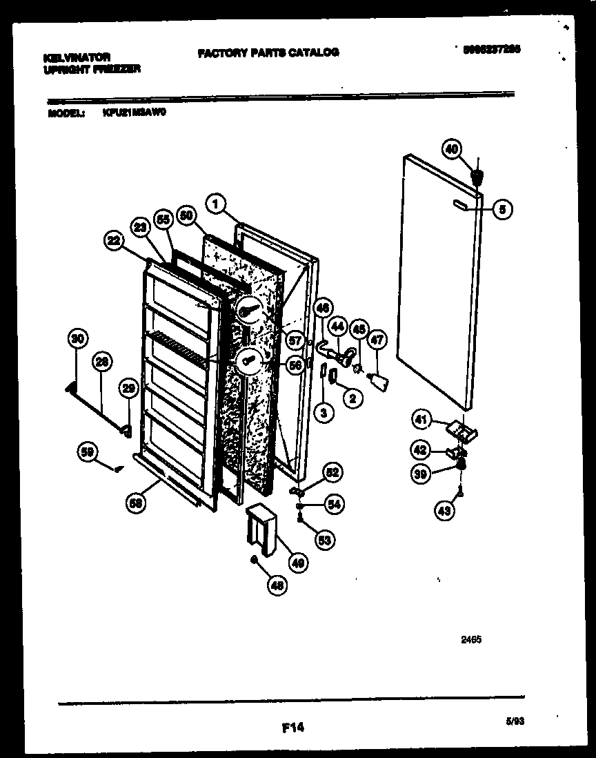 Kelvinator KFU21M3AW0 door parts diagram