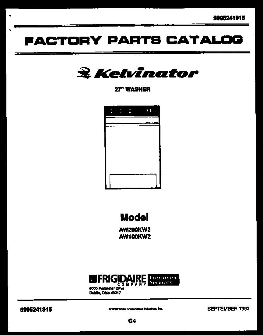 Kelvinator AW200KW2 cabinet parts diagram
