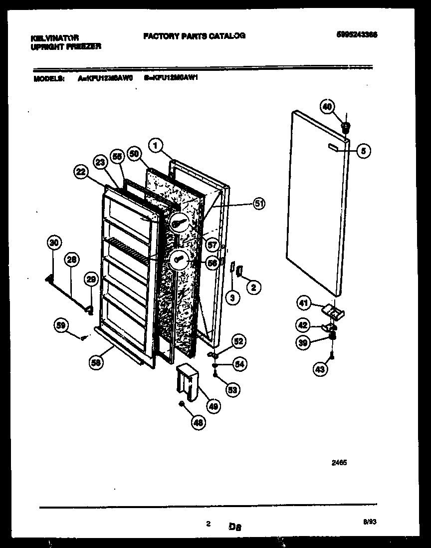 Kelvinator KFU12M0AW1 door parts diagram