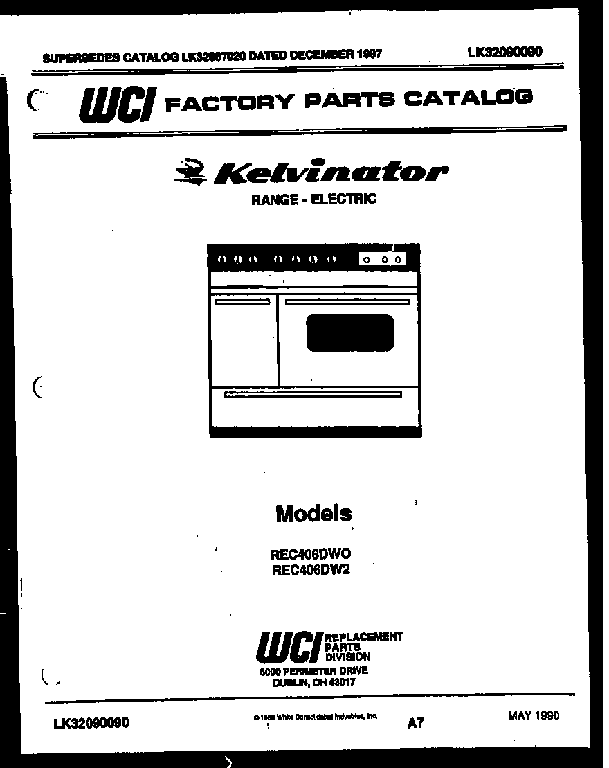 Kelvinator REC406DW0 cover diagram