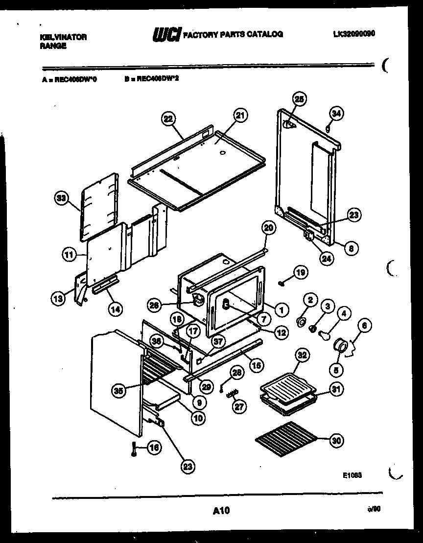 Kelvinator REC406DW0 body diagram