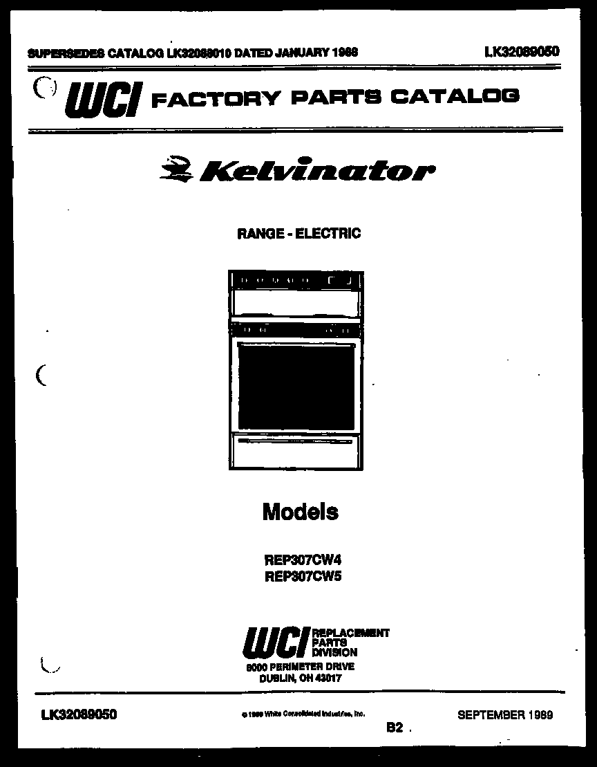 Kelvinator REP307CW4 cover diagram