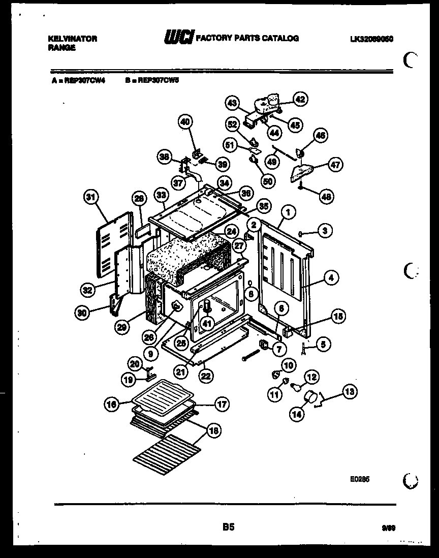 Kelvinator REP307CW4 body diagram