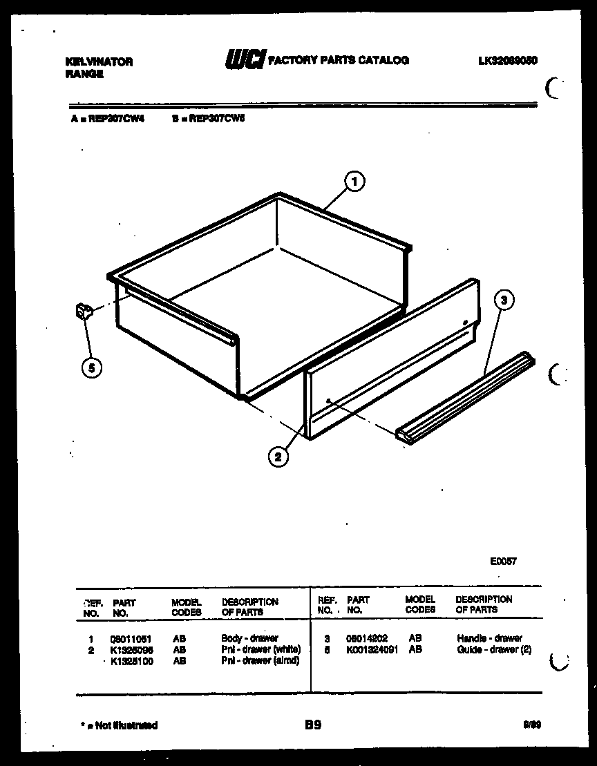 Kelvinator REP307CW4 drawer diagram