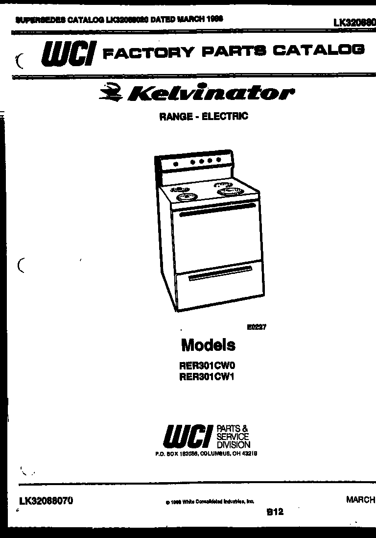 Kelvinator RER301CD1 cover diagram