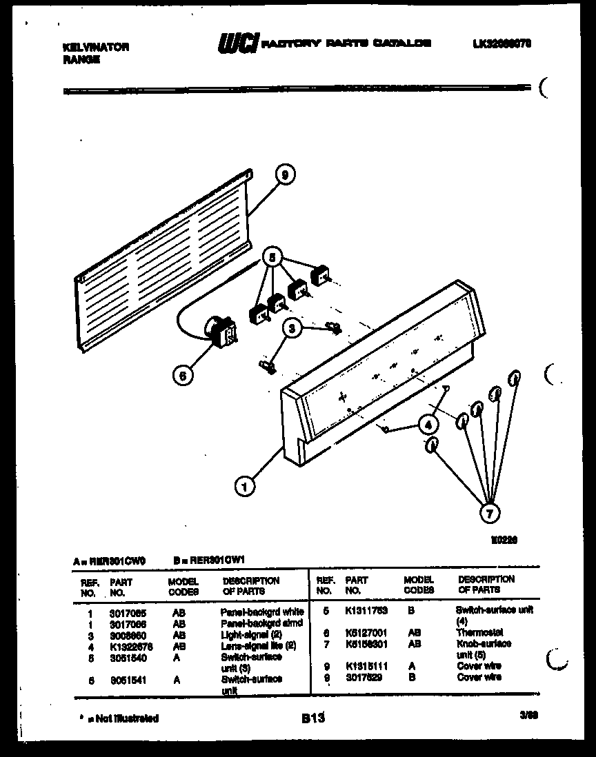 Kelvinator RER301CD1 backguard diagram