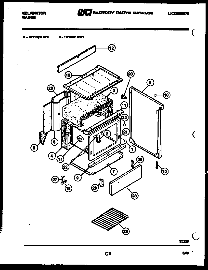 Kelvinator RER301CD1 body diagram