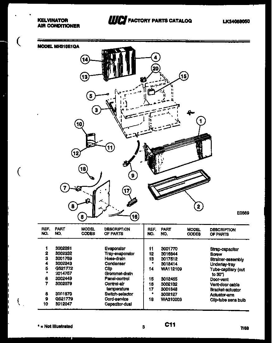Kelvinator MH310E1QA unit parts diagram