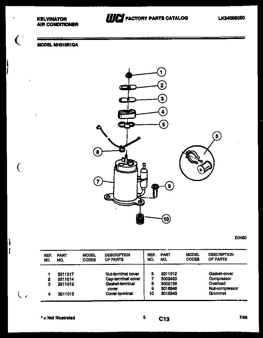 Kelvinator MH310E1QA compressor diagram