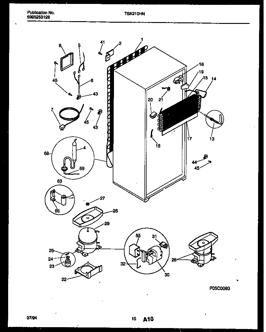 Kelvinator TSK210HN1D system and automatic defrost parts diagram