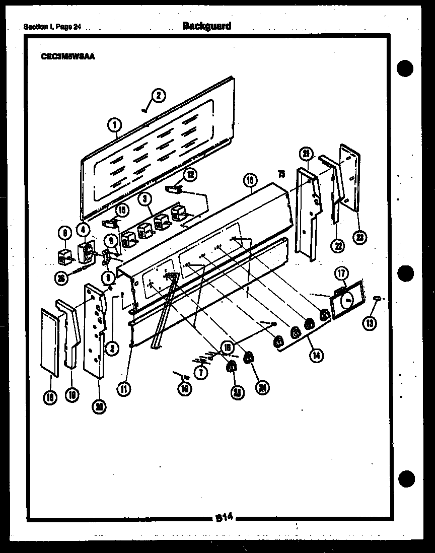 Gibson CEA3M2WSTB backguard diagram
