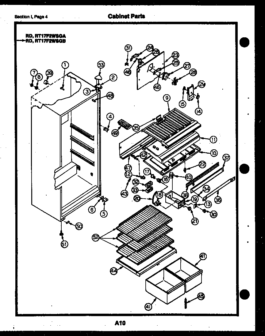 Gibson RD17F6WSGA cabinet parts diagram