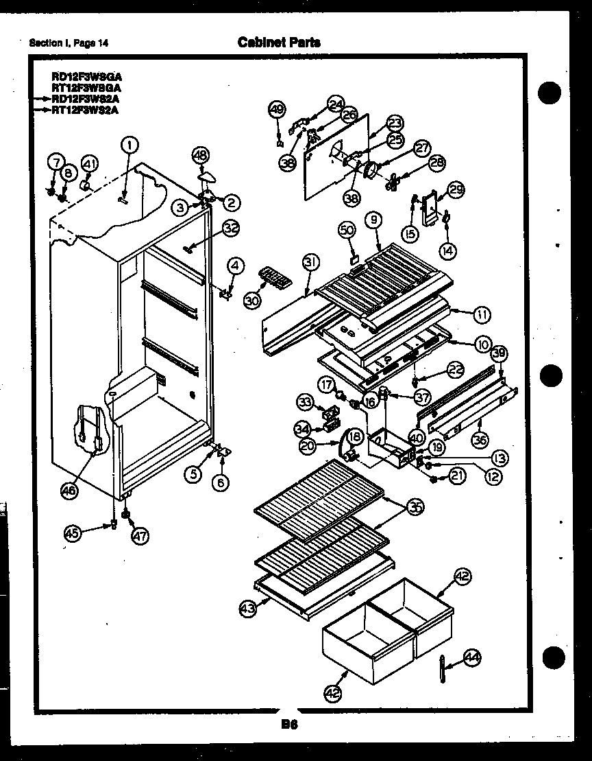 Gibson RD17F6WSGA cabinet parts diagram