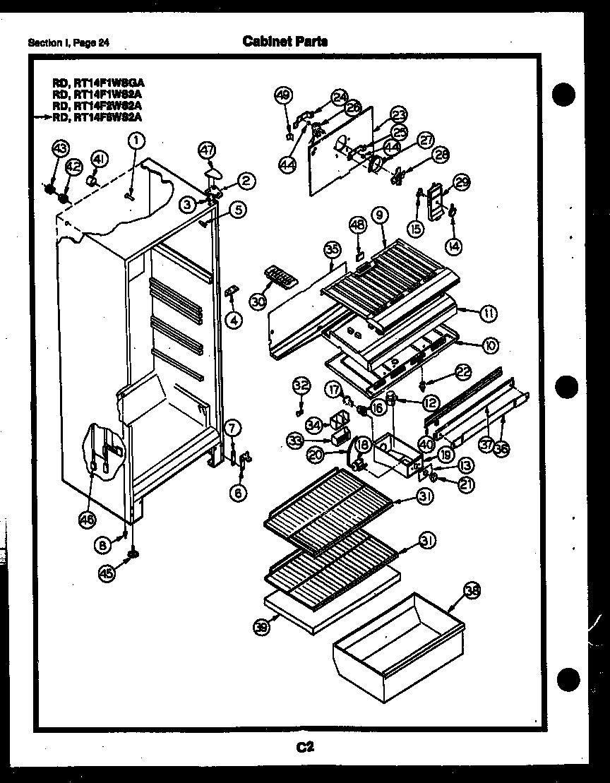 Gibson RD17F6WSGA cabinet parts diagram