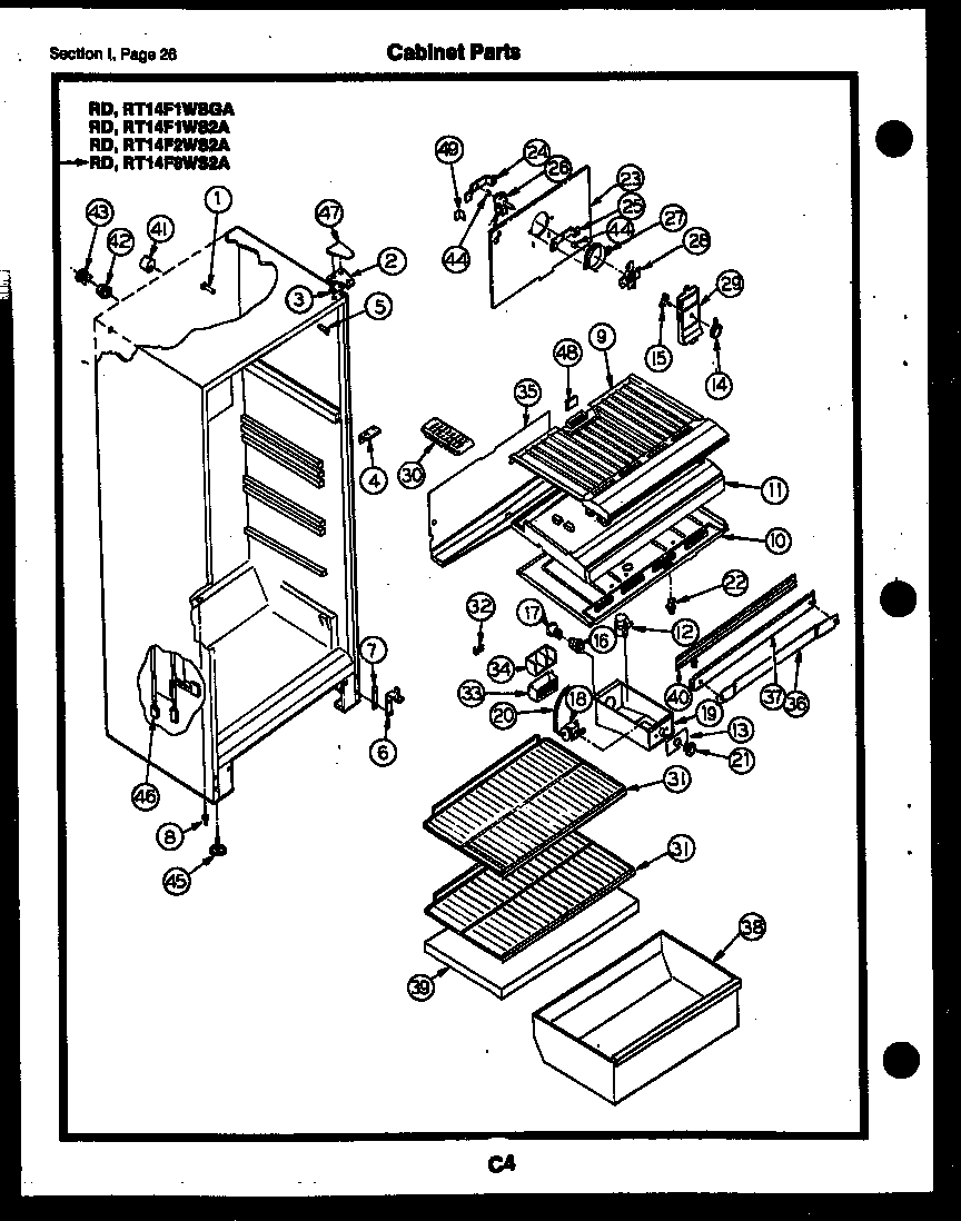 Gibson RD17F6WSGA cabinet parts diagram