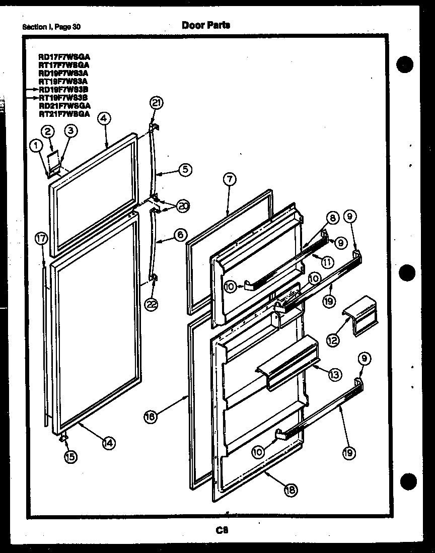 Gibson RD17F6WSGA door parts diagram