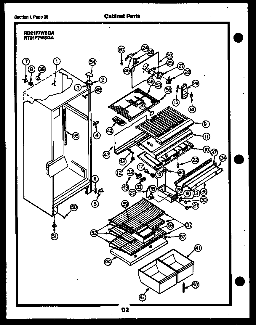 Gibson RD17F6WSGA cabinet parts diagram
