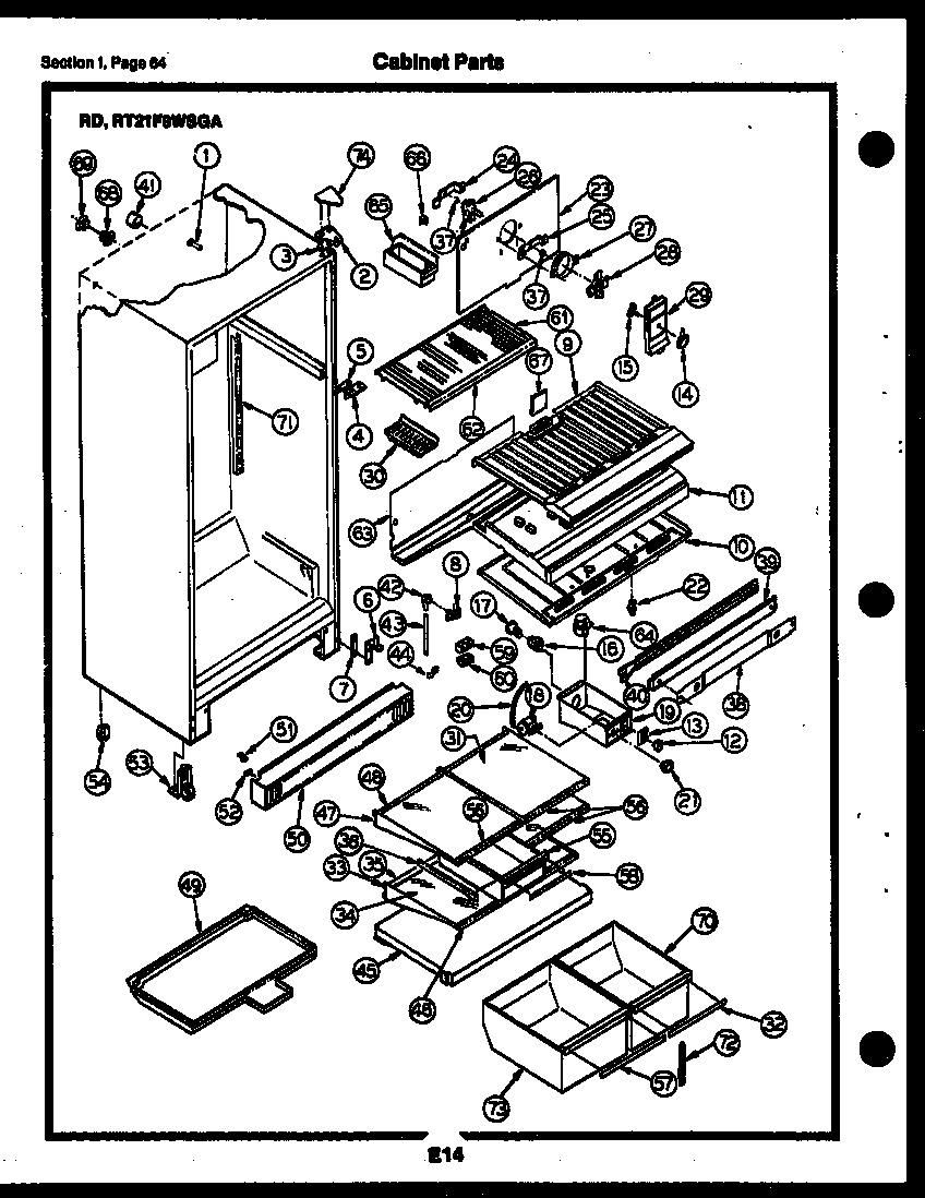 Gibson RD17F6WSGA cabinet parts diagram