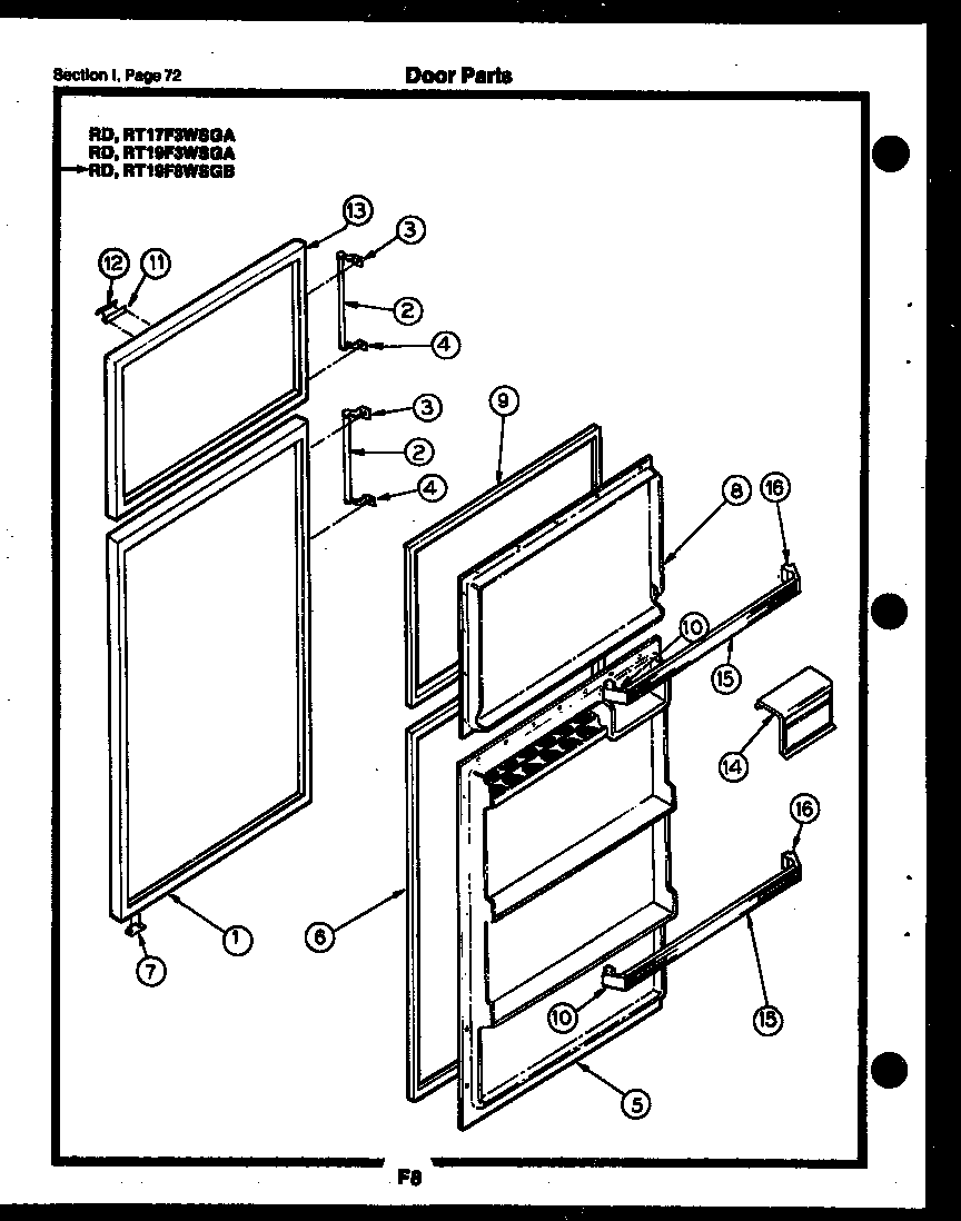 Gibson RD17F6WSGA door parts diagram