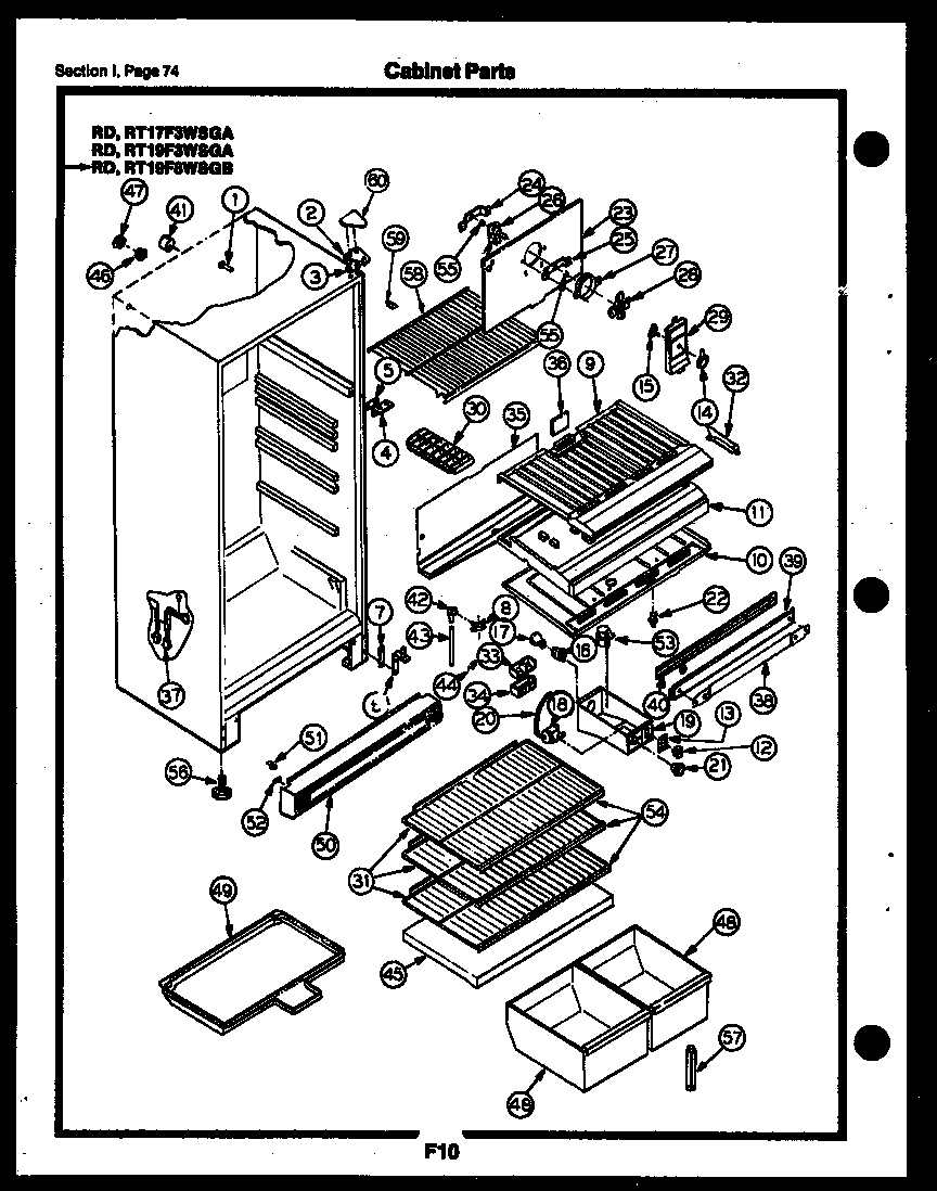 Gibson RD17F6WSGA cabinet parts diagram