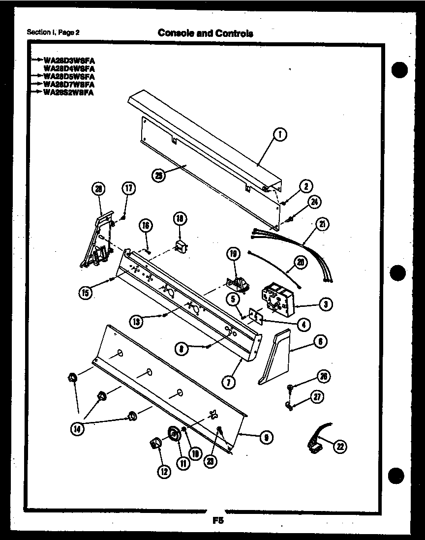 Gibson RM18F6WSGA console and controls diagram