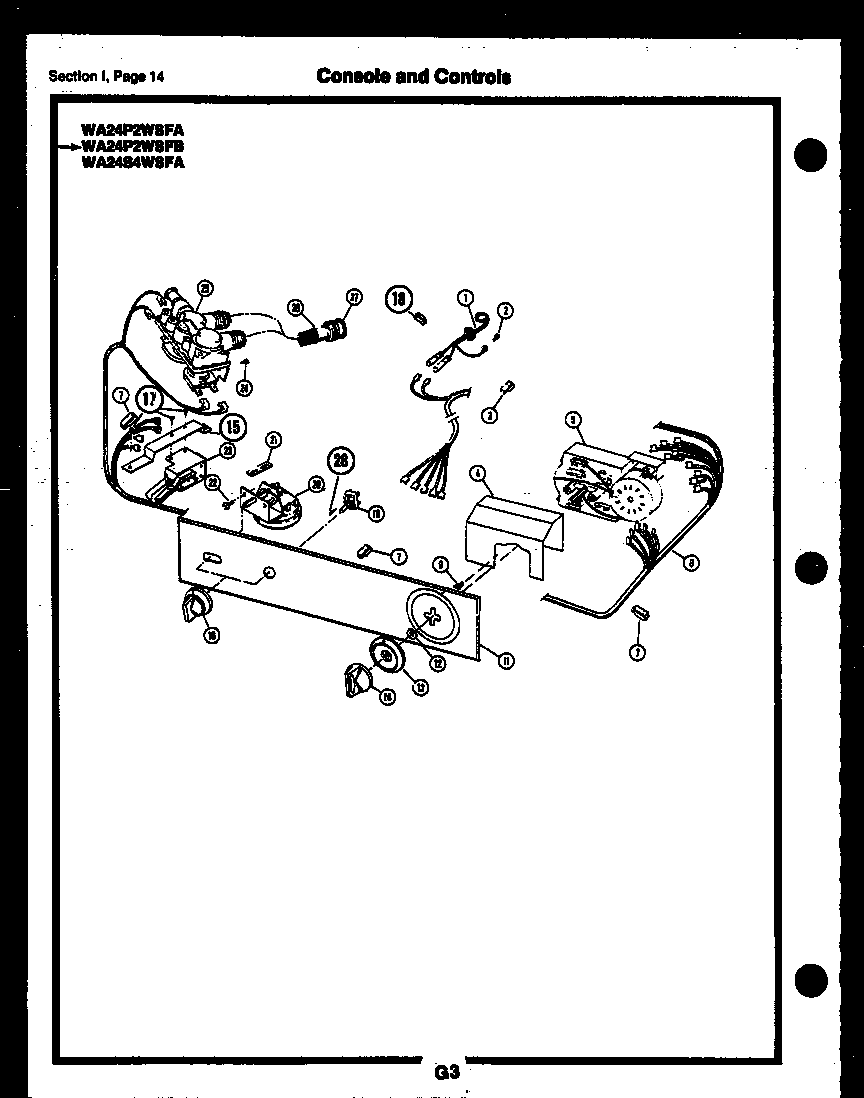 Gibson RM18F6WSGA console and controls diagram