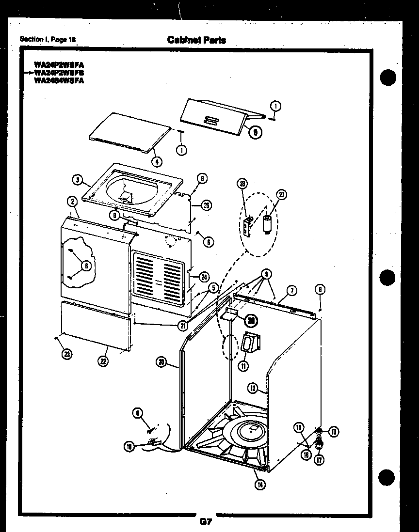 Gibson RM18F6WSGA cabinet parts diagram
