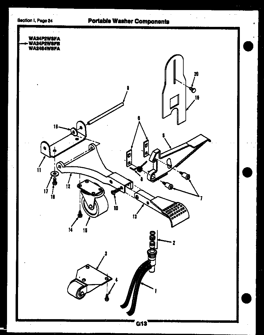 Gibson RM18F6WSGA portable washer components diagram