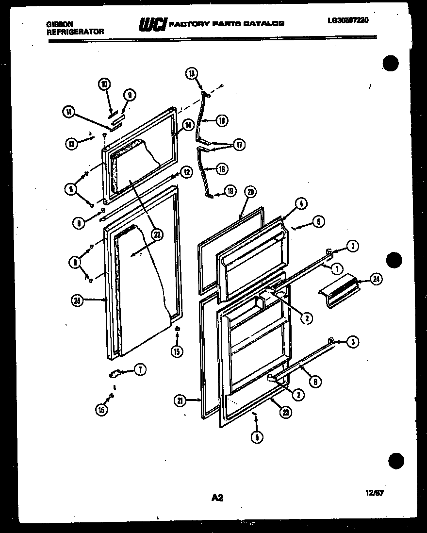 Gibson RD19F7WU3A door parts diagram