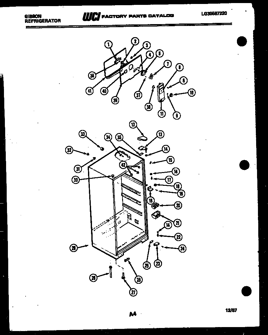 Gibson RD19F7WU3A cabinet parts diagram