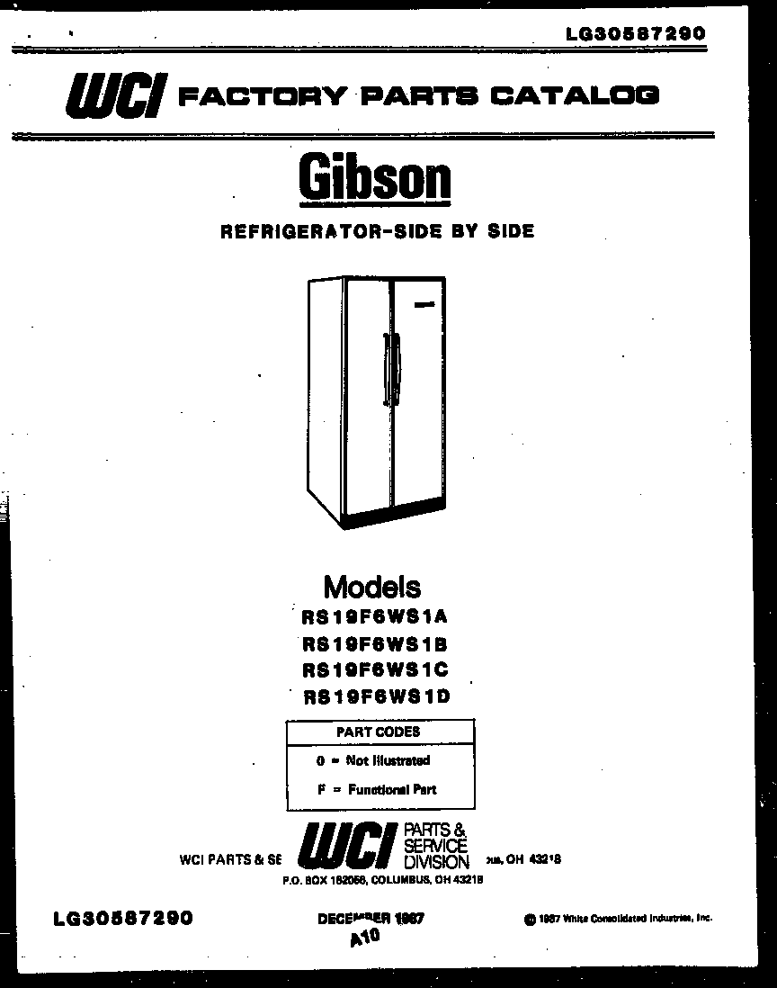 Gibson RS19F6WS1D front cover diagram