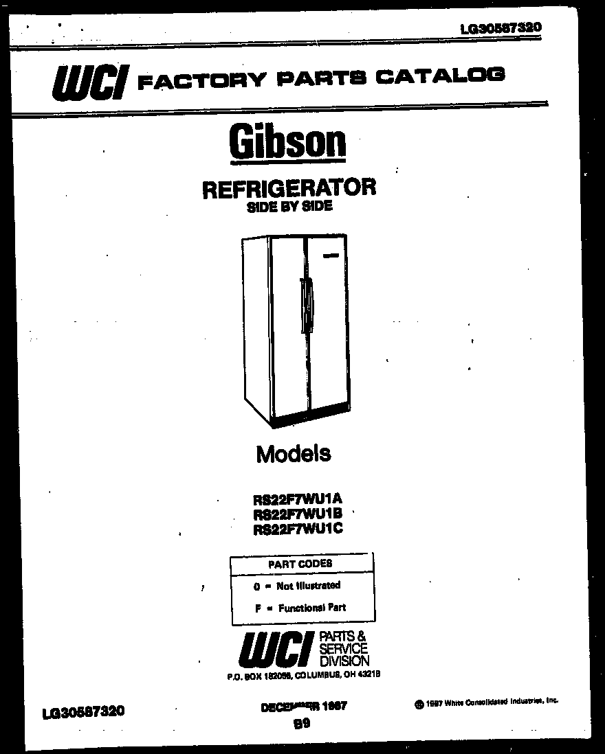 Gibson RS22F7WU1A front cover diagram