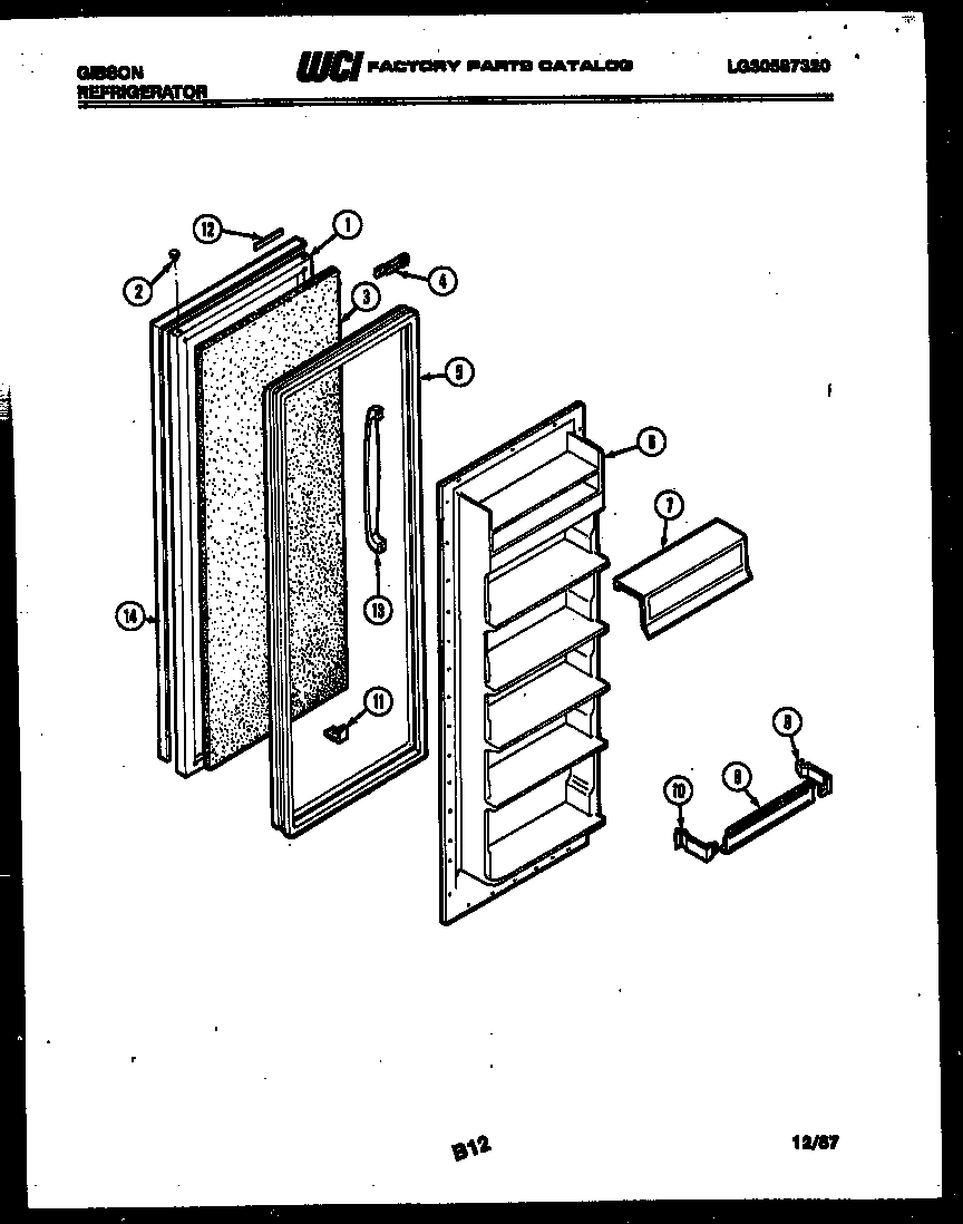 Gibson RS22F7WU1A refrigerator door parts diagram