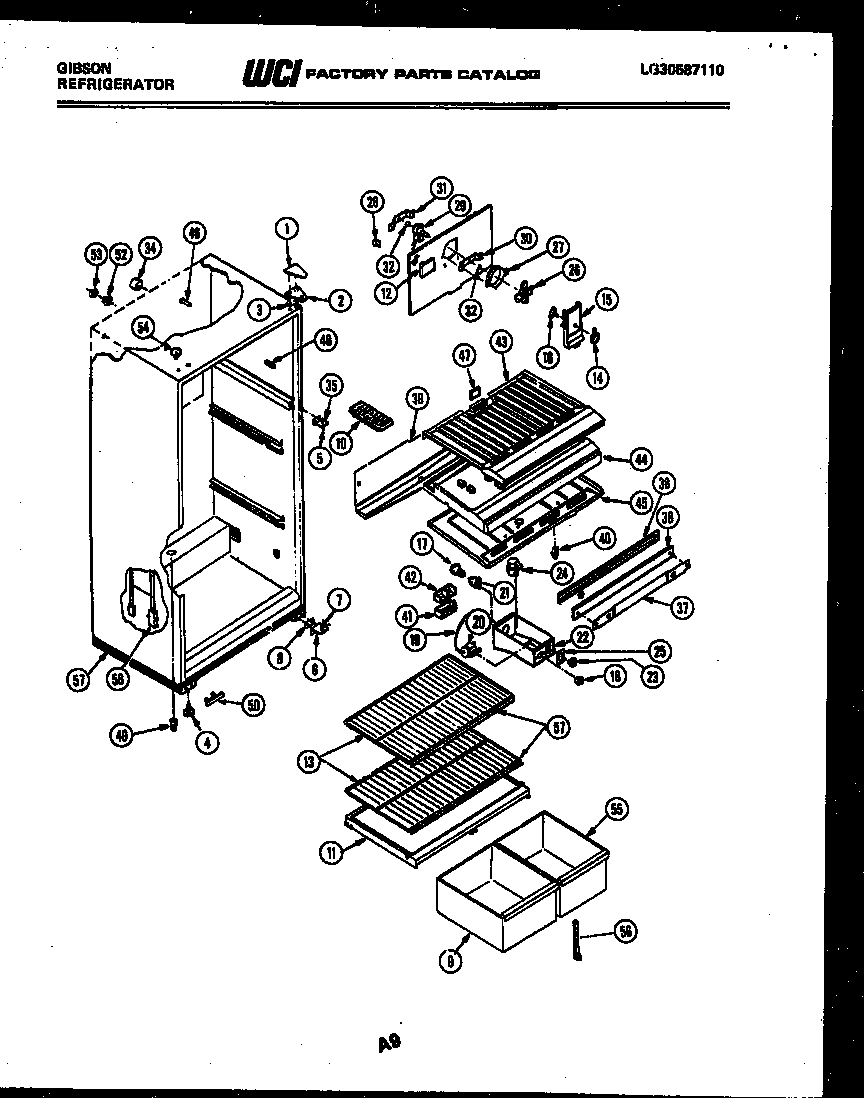Gibson RD15F4WU2A cabinet parts diagram