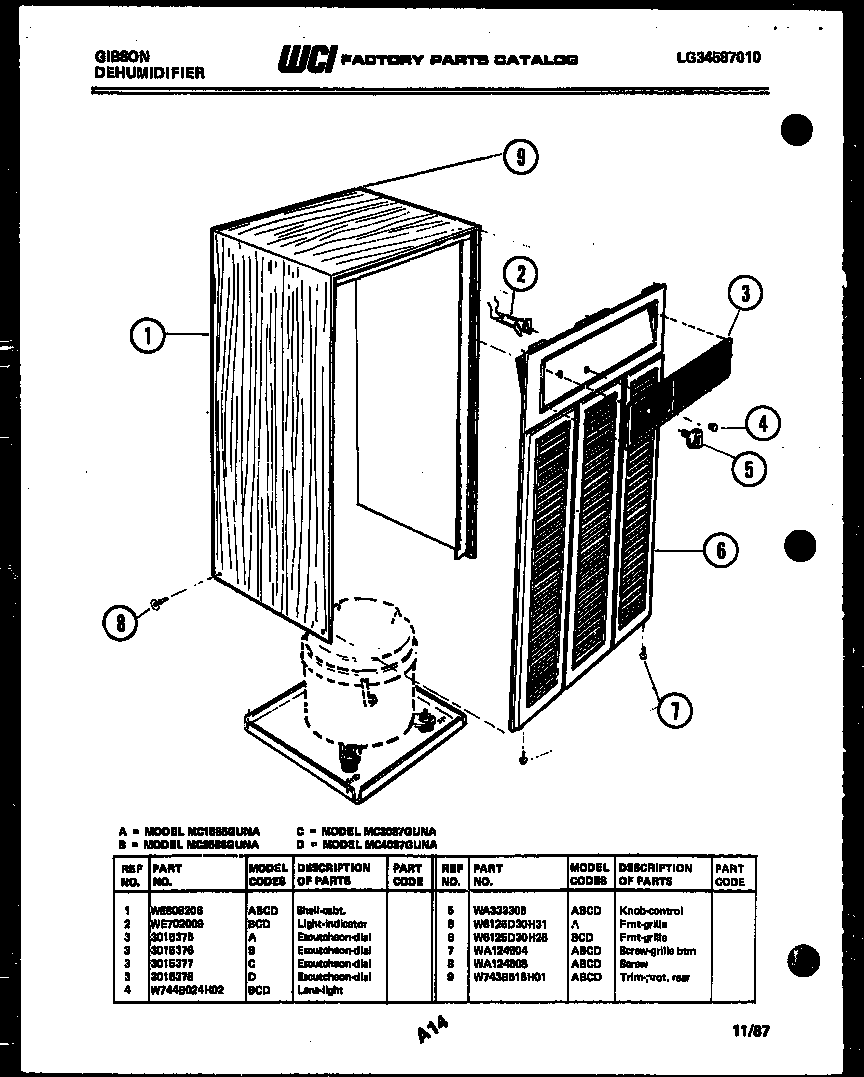 Gibson MC15S5GUNA cabinet parts diagram