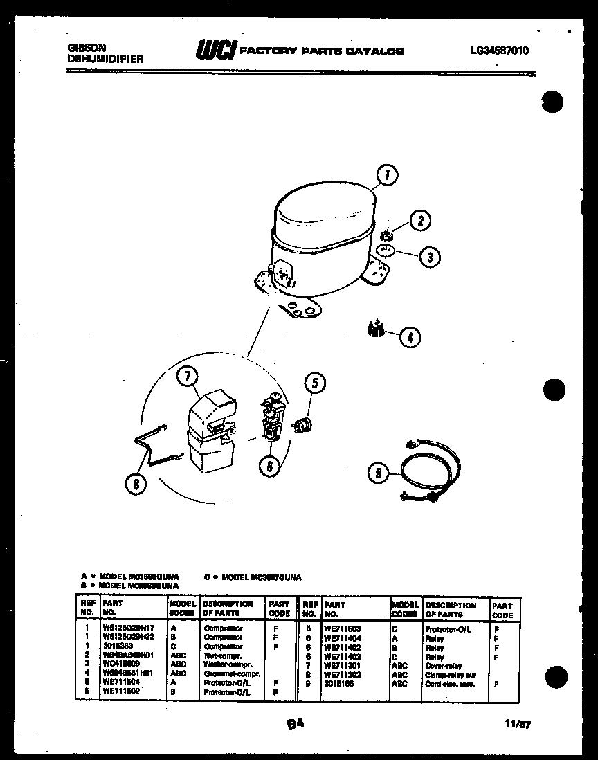 Gibson MC15S5GUNA compressor parts diagram