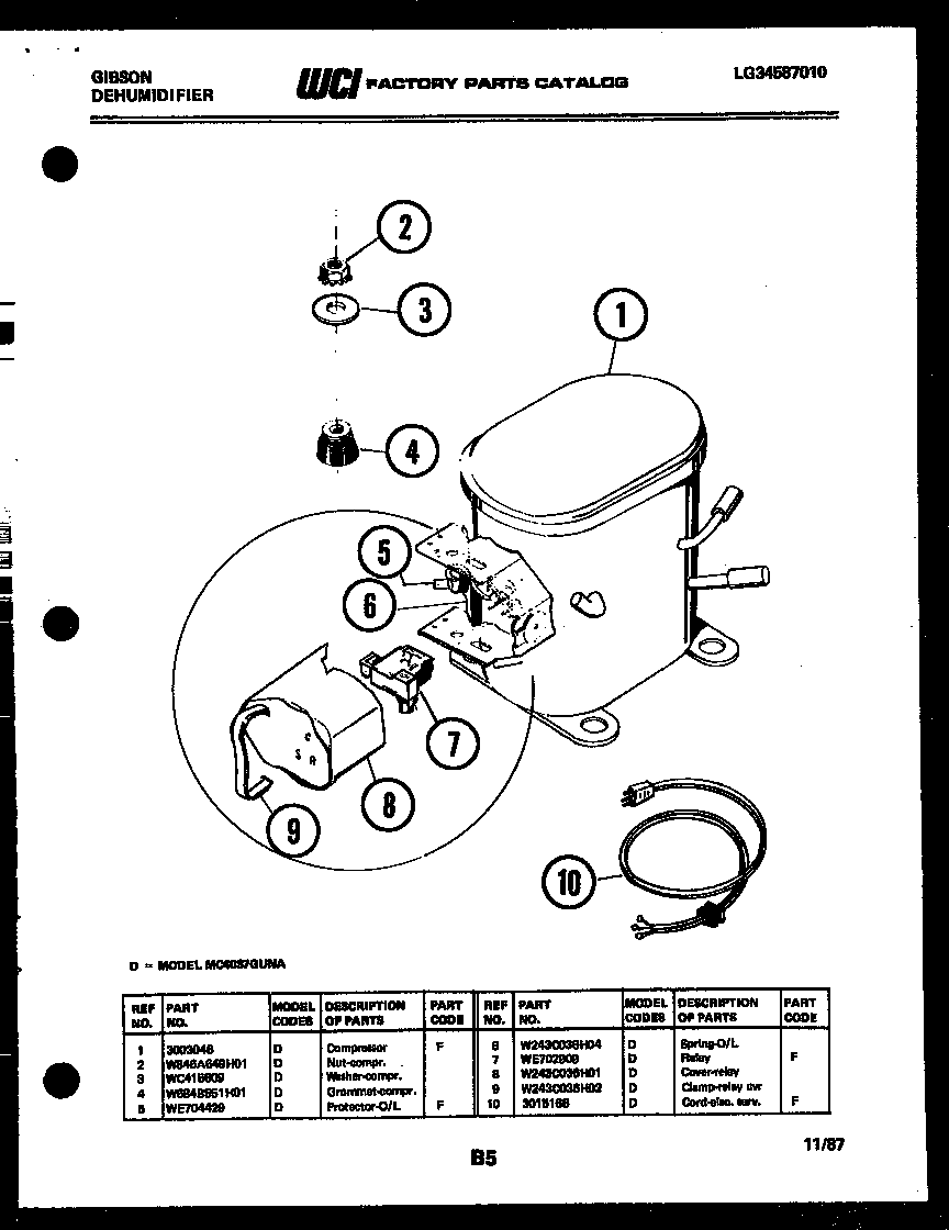 Gibson MC15S5GUNA compressor parts diagram