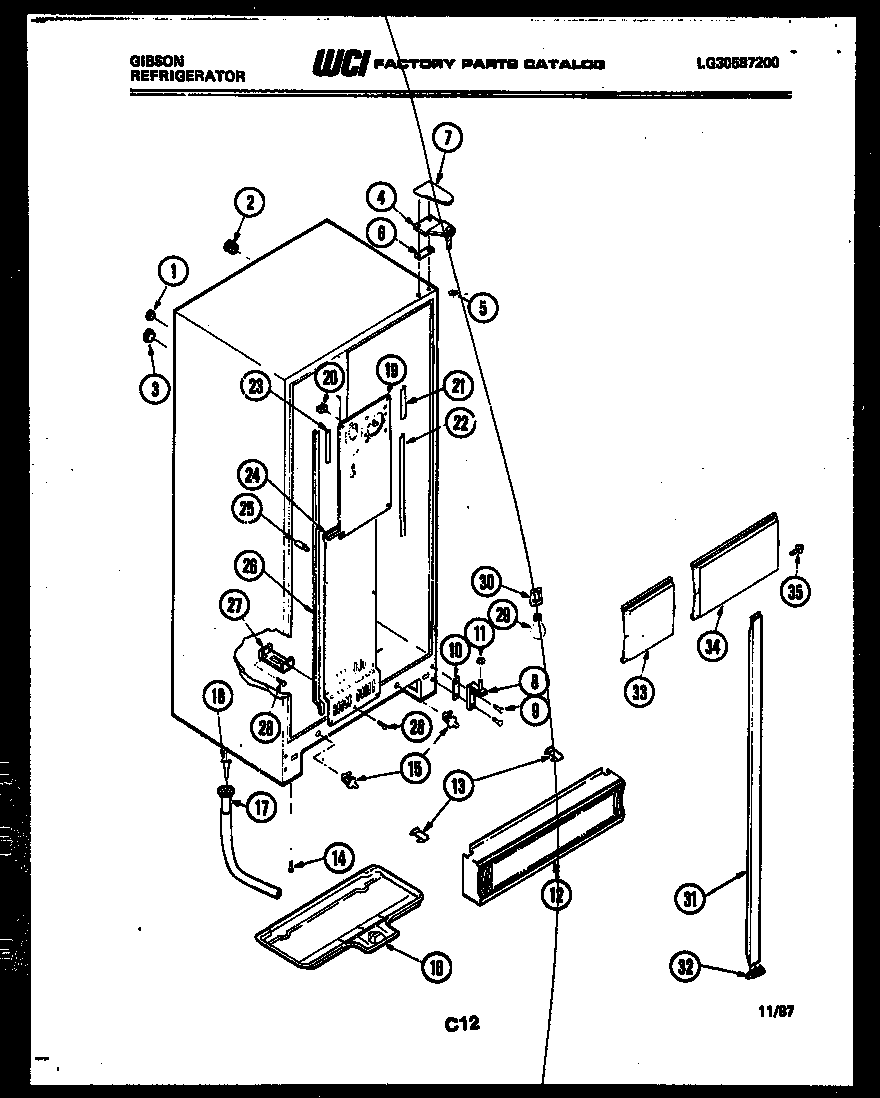 Gibson RS19F3WS1B cabinet parts diagram