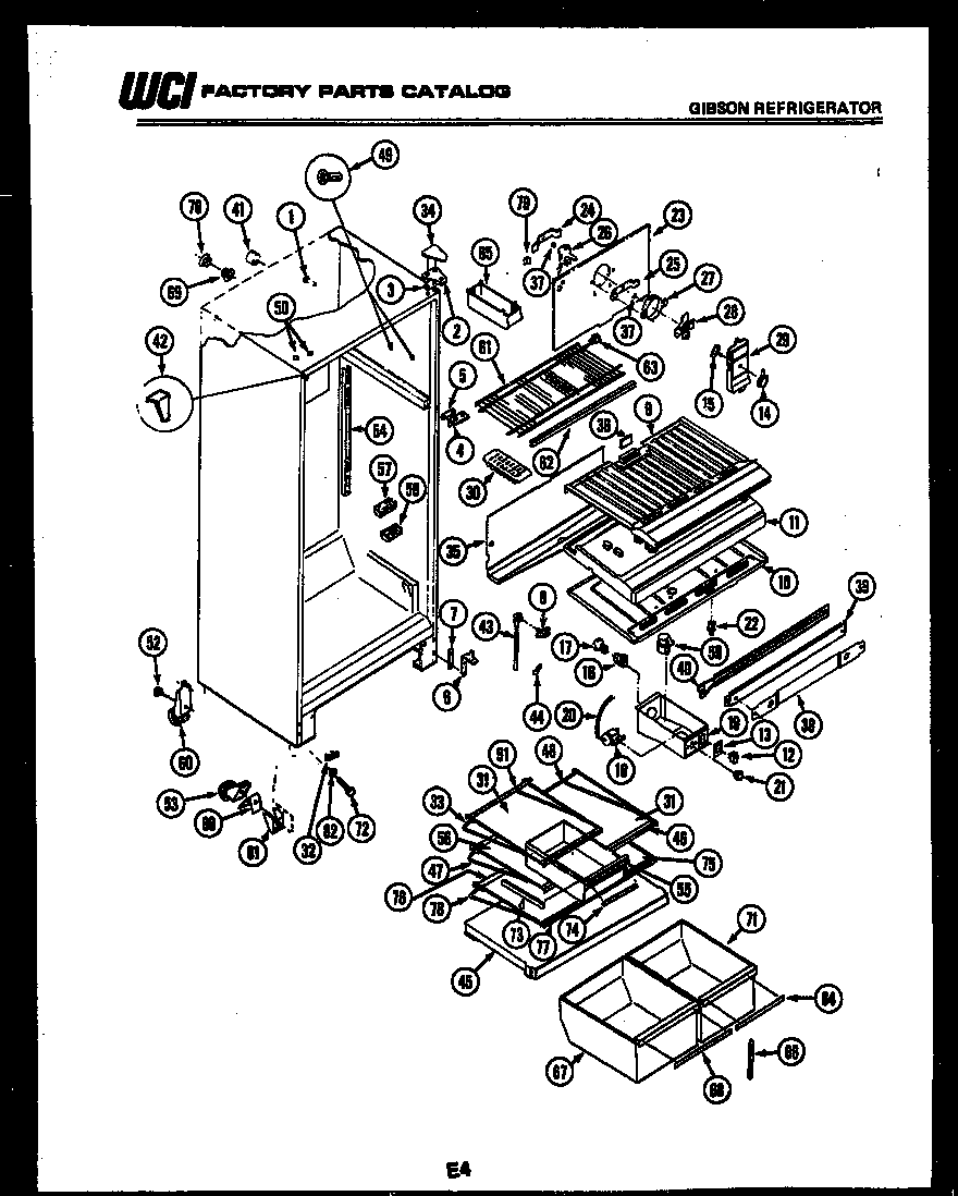 Gibson RT17F9WT3A cabinet parts diagram