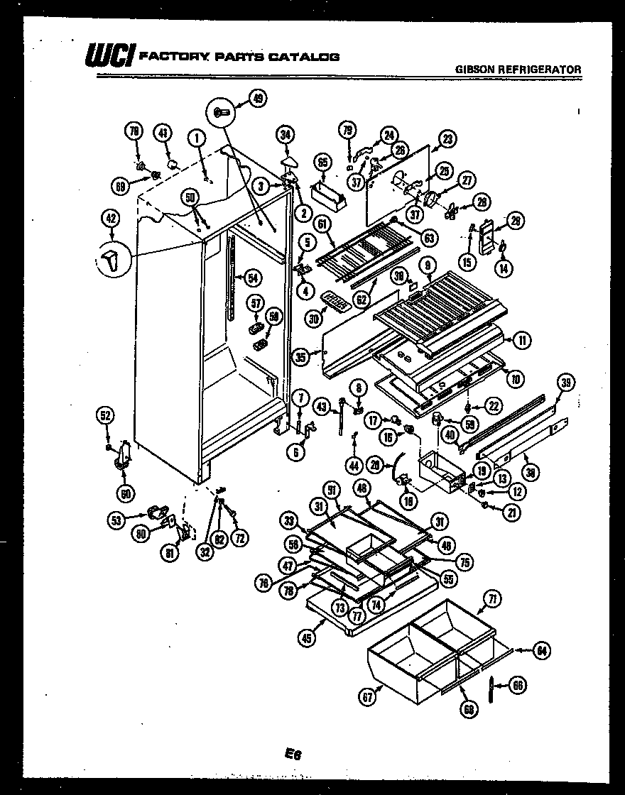 Gibson RT17F9WT3A cabinet parts diagram