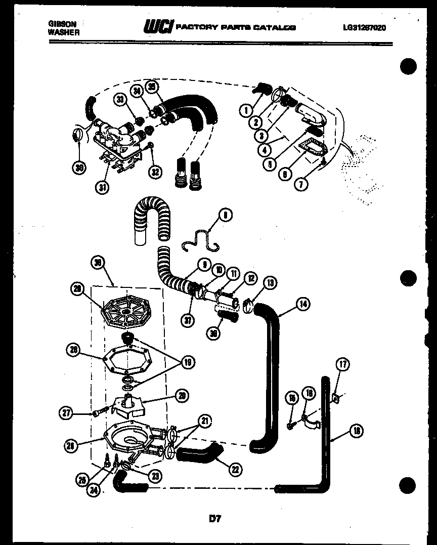 Gibson WA28M2DTFB pump, water valve and water inlet diagram