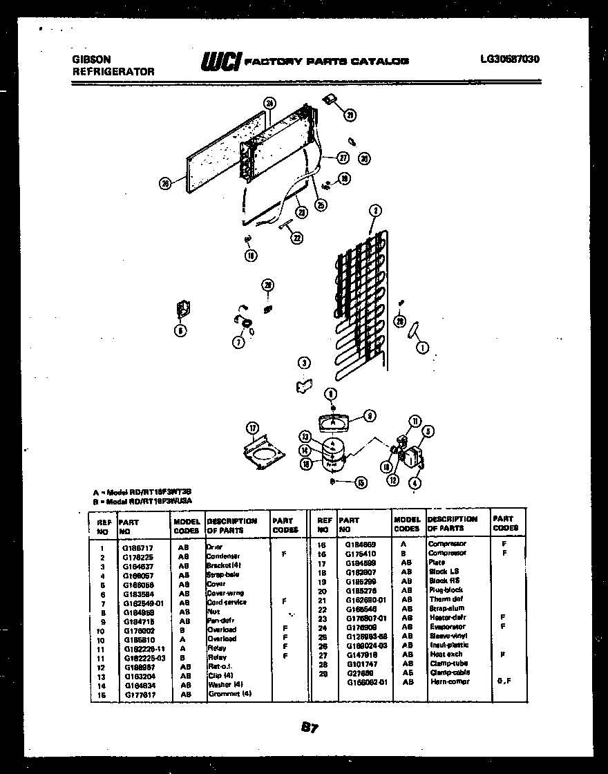 Gibson RT16F3WT3B system and automatic defrost parts diagram