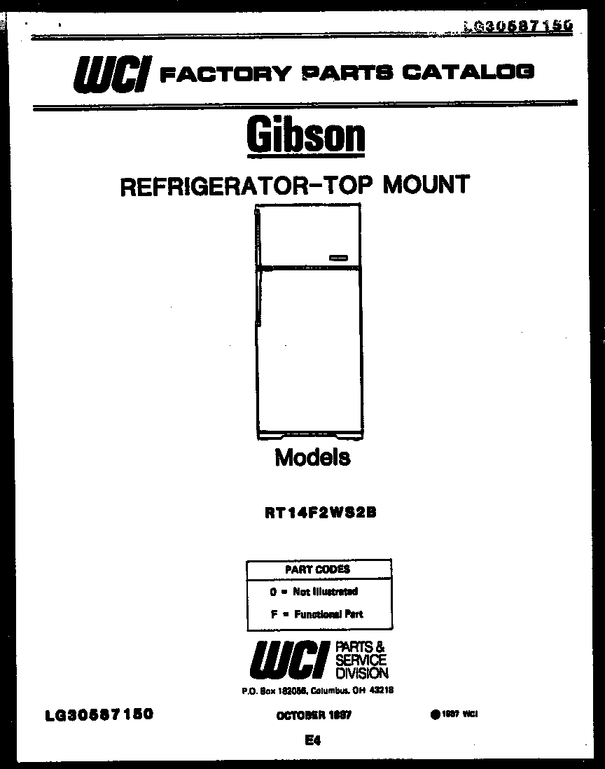Gibson RT14F2WS2B cover page diagram