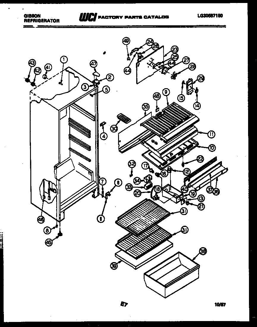 Gibson RT14F2WS2B cabinet parts diagram