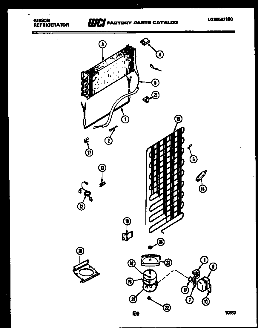 Gibson RT14F2WS2B system and automatic defrost parts diagram